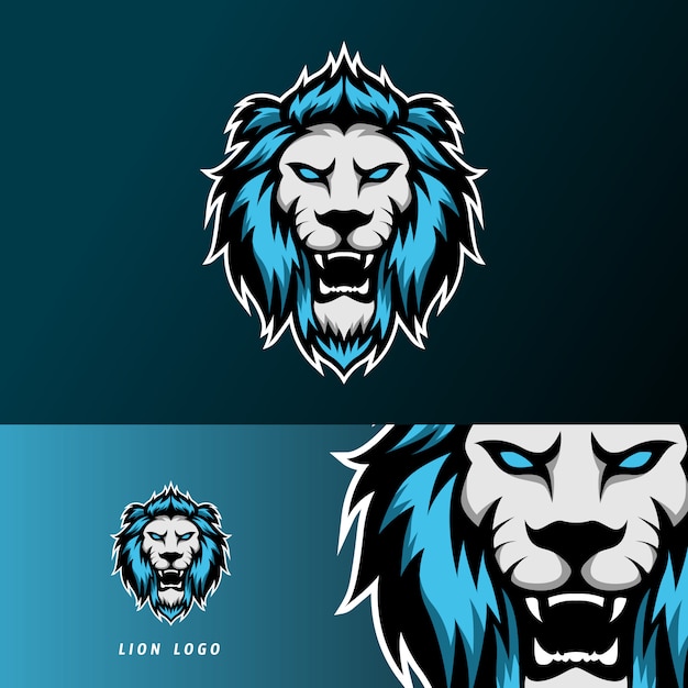 Angry lion jaguar mascot sport esport logo template