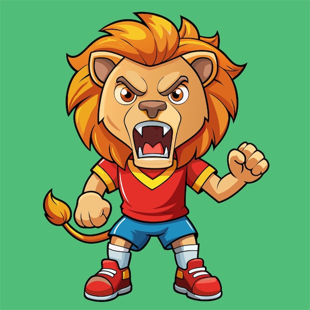 Vector an angry lion with a shirt that says angry