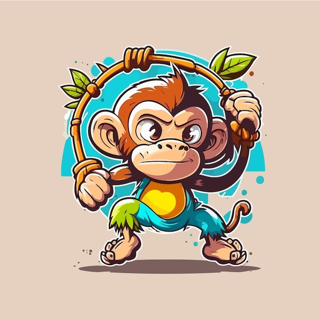 Angry monkey mascot logo design