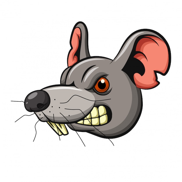 Angry mouse head mascot design