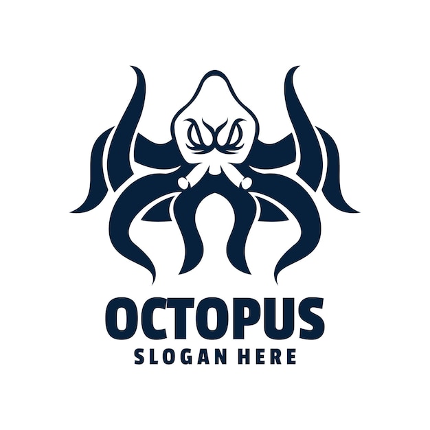 angry octopus logo vector illustration