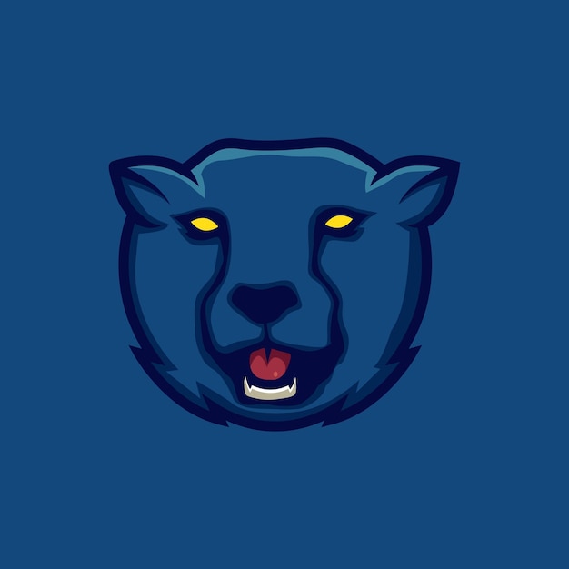 Angry panther head mascot