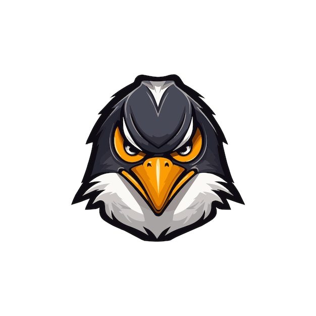 Angry Penguin Mascot vector illustration Esports team vector logo Penguin head or face Emblem