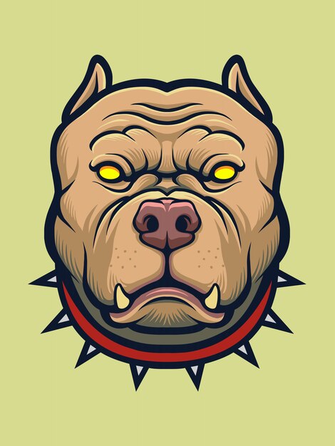 Vector angry pitbull dog