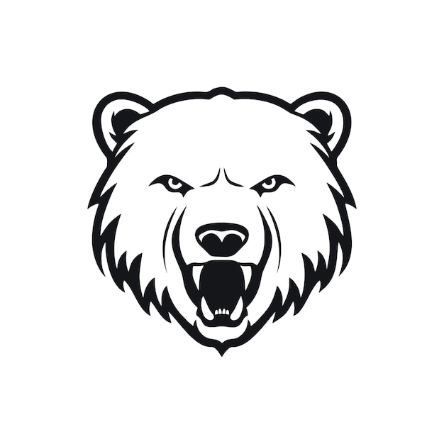 angry polar bear head logo