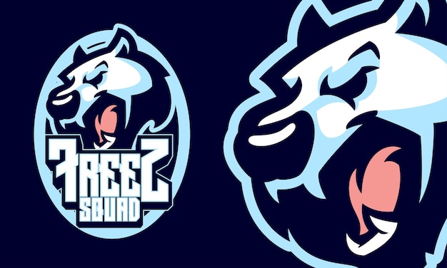 Angry polar bear sports logo mascot illustration