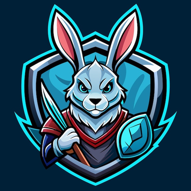 Angry Rabbit Warrior Mascot Logo