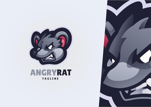 Angry Rat Graphic logo design vector