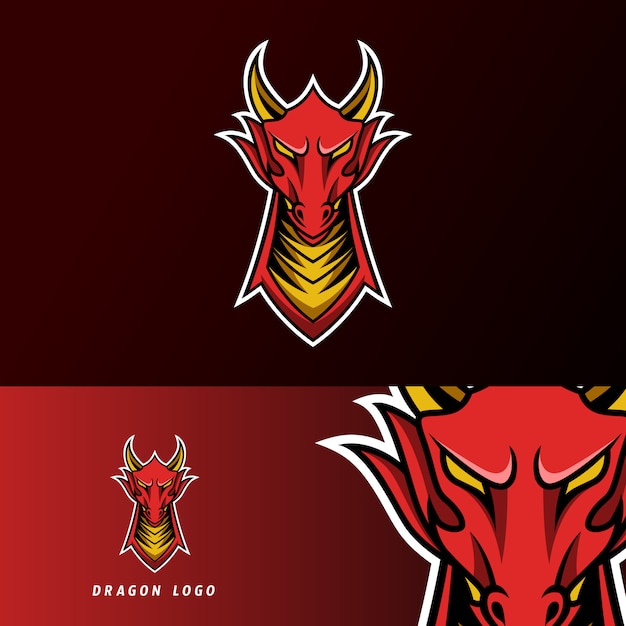 Angry red fly dragon mascot sport gaming esport logo template for streamer squad team club