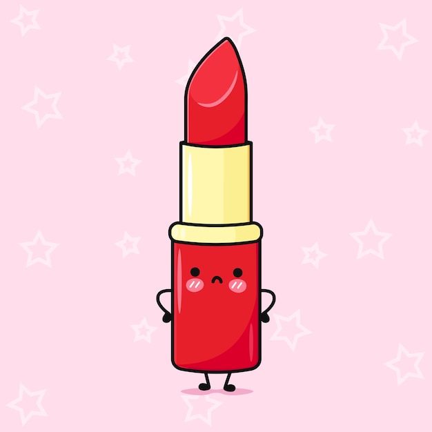 Vector angry red lipstick character