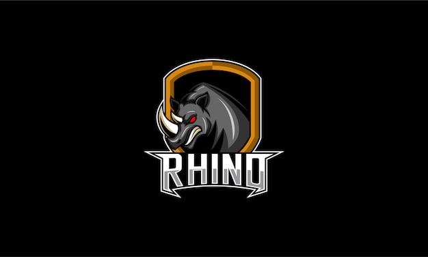 Angry rhino head esport logo