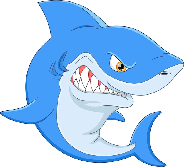 angry shark cartoon