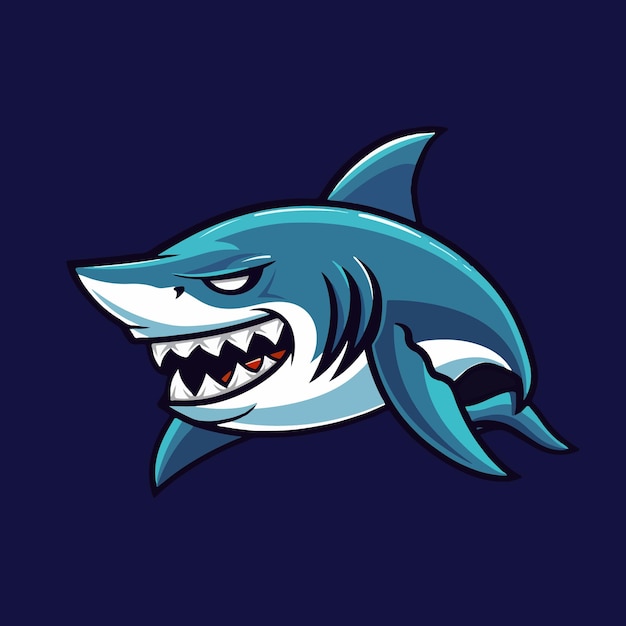 Vector angry shark mascot vector illustration