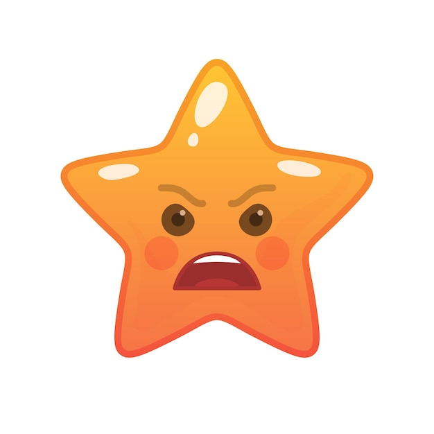 Angry star shaped comic emoticon