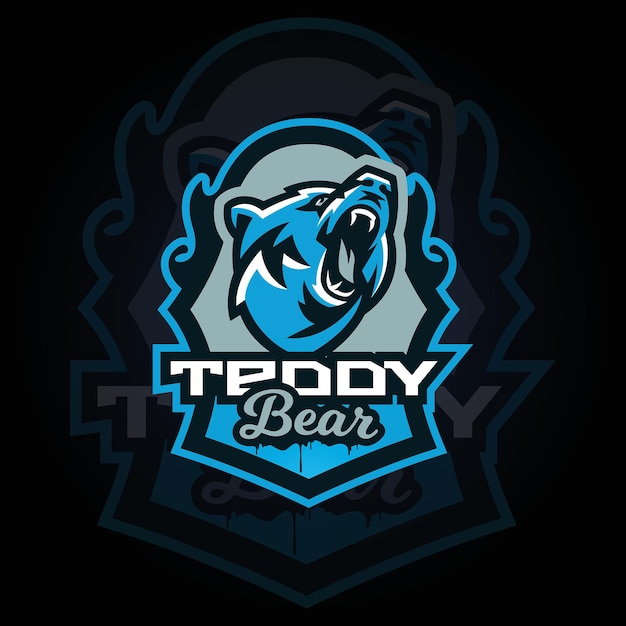 angry teddy bear Esports Gaming logo vector Gaming Logo