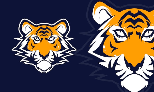 Angry tiger head premium logo vector mascot illustration