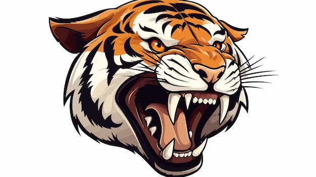 Vector angry tiger mascot animal character