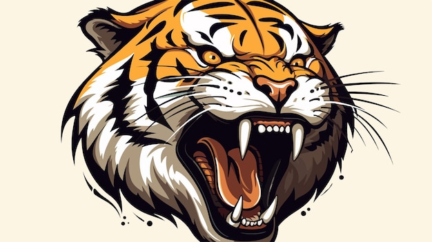 Angry Tiger Mascot Illustration