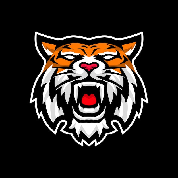 Angry tiger mascot logo design