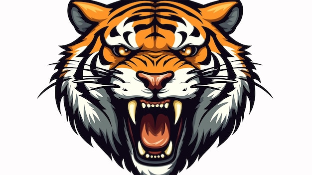 Angry Tiger Team Sports Mascot Roaring