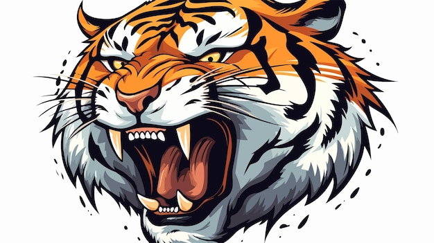 Angry Tiger Team Sports Mascot Roaring