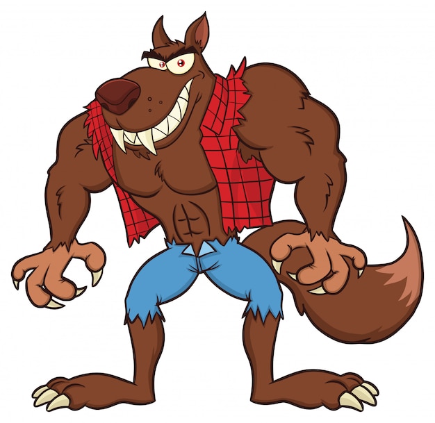 Angry Werewolf Cartoon Mascot Character 