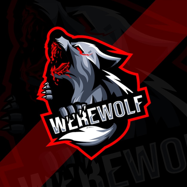 Angry werewolf mascot logo esport template