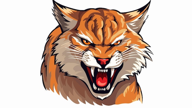 Angry Wildcat or Bobcat Mascot Animal