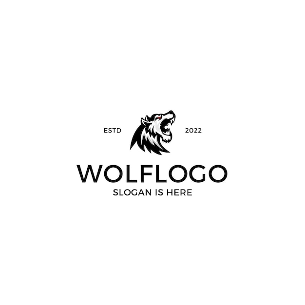 Angry wolf mascot logo design