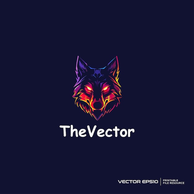 Vector angry wolf mascot vector logo character cartoon illustration eps10