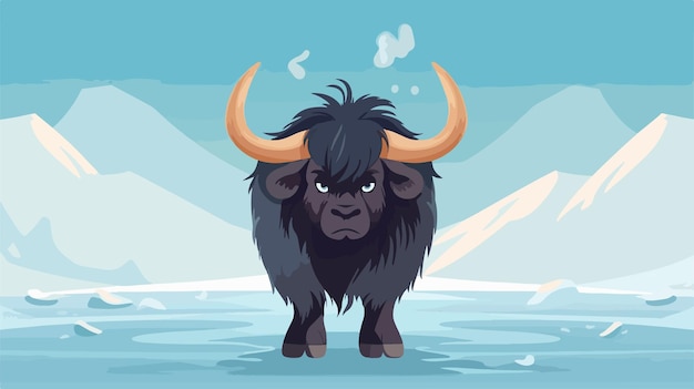 Angry Yak Cartoon Illustration