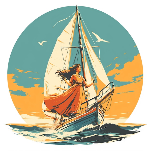 A Anguillan woman is sailing