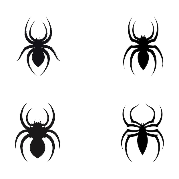 Animal Arachnida spider or tarantula logo silhouette design vector template