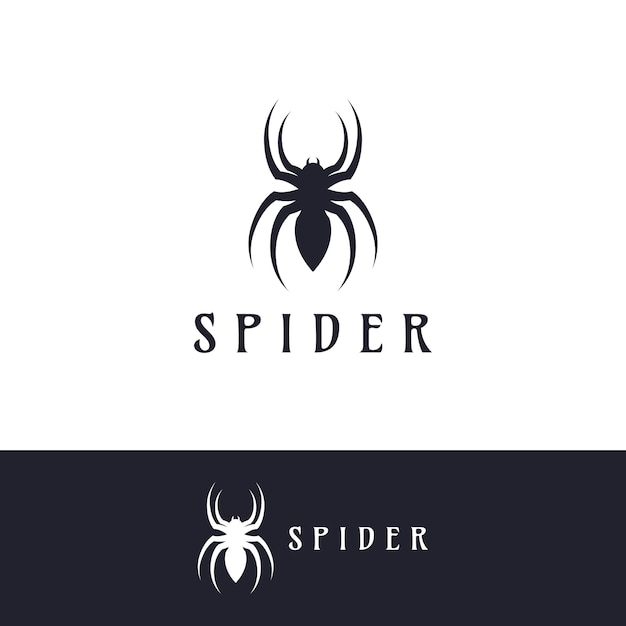 Animal Arachnida spider or tarantula logo silhouette design vector template