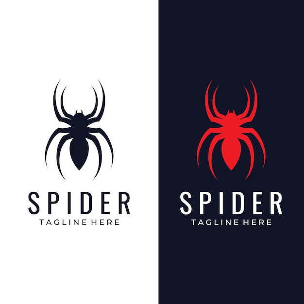 Animal Arachnida spider or tarantula logo silhouette design vector template