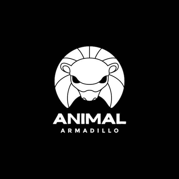 Animal armadilo head logo design vector