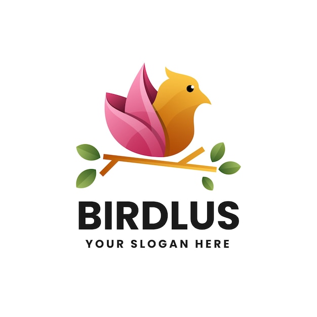 Animal Bird Gradient Logo Design