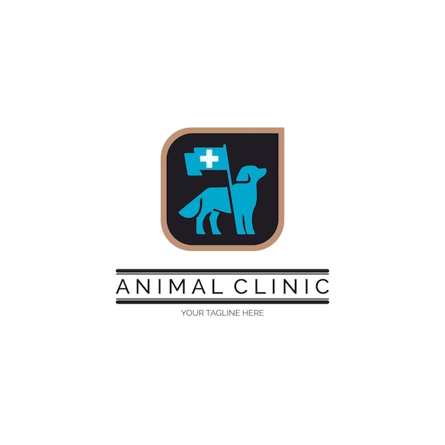 animal clinic dog logo template design for brand or company and other