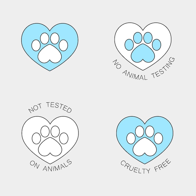 Animal cruelty free logo design. Not tested on animals,  Cruelty free sign.