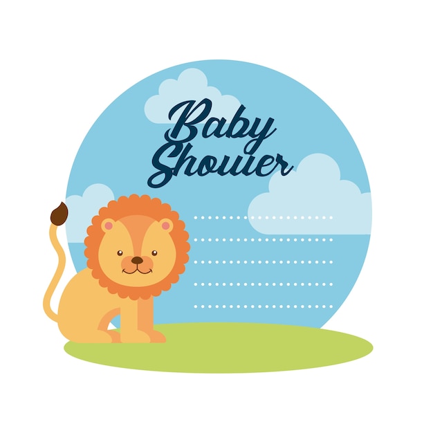 animal cute baby shower invitation