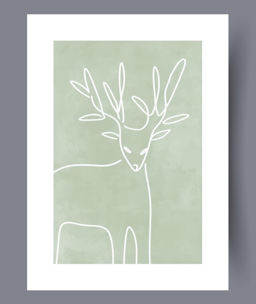 Vector animal deer wild mammal wall art print