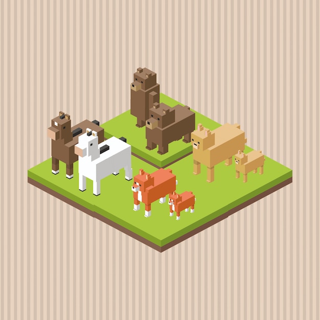 Animal design. Isometric. nature concept, vector illustration