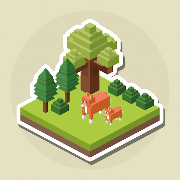 Animal design. Isometric. nature concept