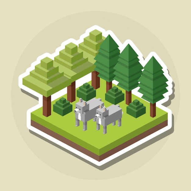 Animal design. Isometric. nature concept