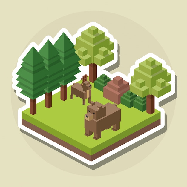 Animal design. Isometric. nature concept