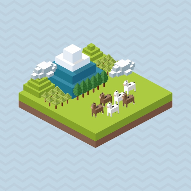 Animal design. Isometric. nature concept