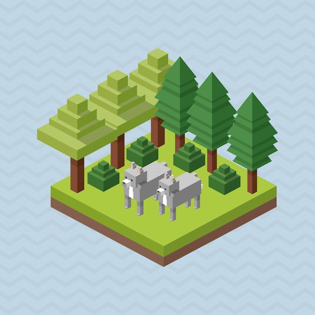 Animal design. Isometric. nature concept