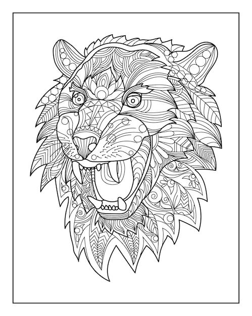 Animal Doodle Art Coloring Pages for adults