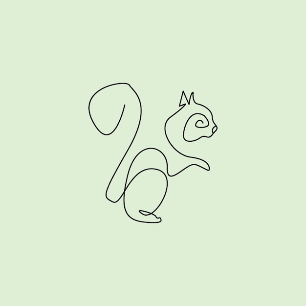 An animal drawn with a single line Squirrel