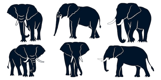 Animal Elephant silhouettes vector art